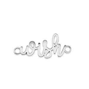 Anh&auml;nger aus Stainless Steel - Rostfreiem Stahl Zwischenst&uuml;ck ''wish'' Silver