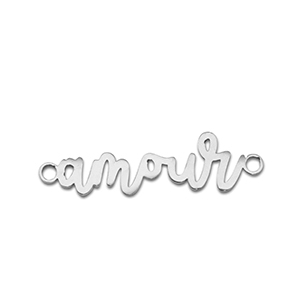 Anh&auml;nger aus Stainless Steel - Rostfreiem Stahl Zwischenst&uuml;ck ''amour'' Silver