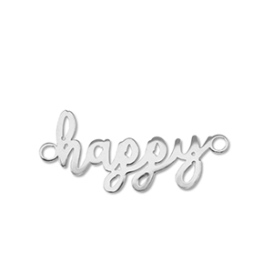 Anh&auml;nger aus Stainless Steel - Rostfreiem Stahl Zwischenst&uuml;ck ''happy'' Silver