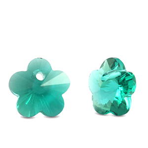 Anh&auml;nger aus Kristallglas Flower Dark Green