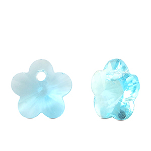 Anh&auml;nger aus Kristallglas Flower Aqua