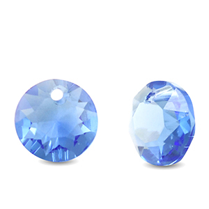 Anh&auml;nger aus Kristallglas Round Sapphire blue