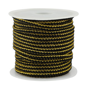 Trendy Kordel geflochten 2.3mm Black-gold