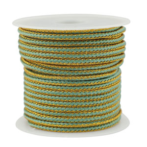 Trendy Kordel geflochten 2.3mm Mint green-gold