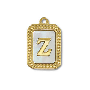 Anh&auml;nger aus Stainless Steel - Rostfreiem Stahl Shell Initiale Z Gold-white (Naturliche Farbe Muschel)