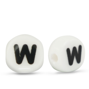 Keramik Buchstaben W White-black