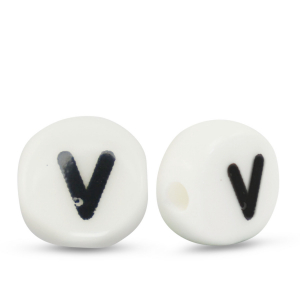 Keramik Buchstaben V White-black