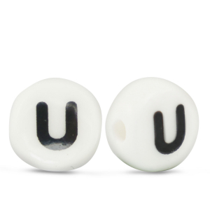 Keramik Buchstaben U White-black