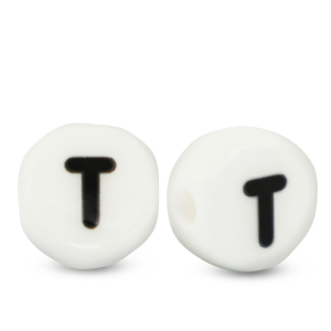Keramik Buchstaben T White-black