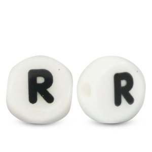 Keramik Buchstaben R White-black