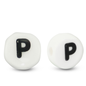Keramik Buchstaben P White-black