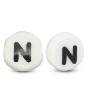 Keramik Buchstaben N White-black