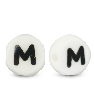 Keramik Buchstaben M White-black
