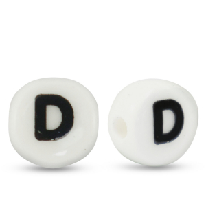 Keramik Buchstaben D White-black