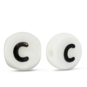 Keramik Buchstaben C White-black