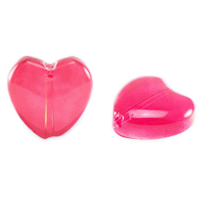 Glas Perlen Heart Red rose