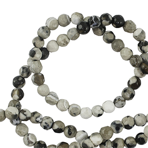 Perlen Naturstein Achat 3mm Facett geschliffen Gray-beige-black