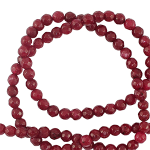 Perlen Naturstein 3mm Facett geschliffen Bordeaux red