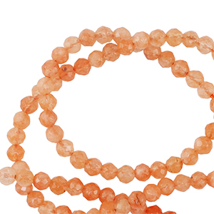 Perlen Naturstein 3mm Facett geschliffen Light orange