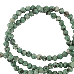 Perlen Naturstein 3mm Facett geschliffen Greenish grey