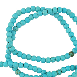 Perlen Naturstein 3mm Facett geschliffen Turquoise blue