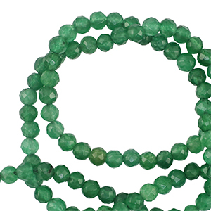 Perlen Naturstein 3mm Facett geschliffen Dark green