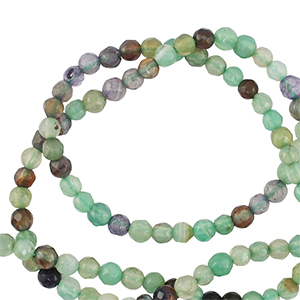 Perlen Naturstein Quarz 3mm Facett geschliffen Multicolour green