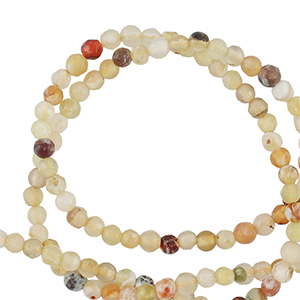 Perlen Naturstein Achat 3mm Facett geschliffen Natural sand brown