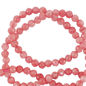 Perlen Naturstein 3mm Facett geschliffen Living coral red