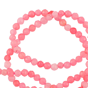 Perlen Naturstein 3mm Facett geschliffen Coral pink