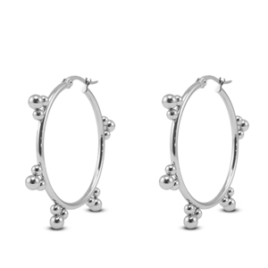 Stainless Steel - Rostfrei Stahl Ohrringe Creole Silver