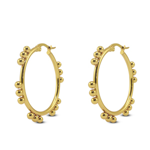 Stainless Steel - Rostfrei Stahl Ohrringe Creole Gold