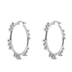 Stainless Steel - Rostfrei Stahl Ohrringe Creole Silver
