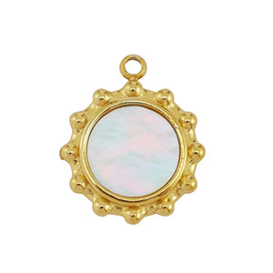 Anh&auml;nger aus Stainless Steel - Rostfreiem Stahl Shell Sun Gold-white (Naturliche Farbe)