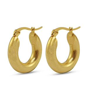 Stainless Steel - Rostfrei Stahl Ohrringe Creolen 20mm Gold