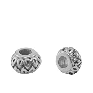 Perlen aus Stainless Steel - Rostfreiem Stahl Silver