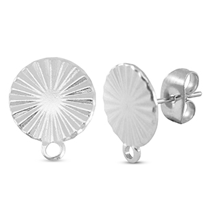 Zubeh&ouml;r aus Stainless Steel - Rostfreiem Stahl Ohrringe / Ohrstecker Round with Loop Silver