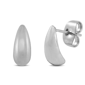 Stainless Steel - Rostfrei Stahl Ohrringe / Ohrstecker Drop Silver