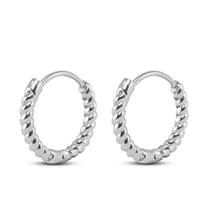 Stainless Steel - Rostfrei Stahl Ohrringe Creole Silver