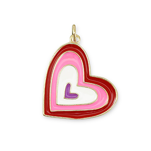 TQ Metall Brass Anh&auml;nger Heart Gold-multicolor
