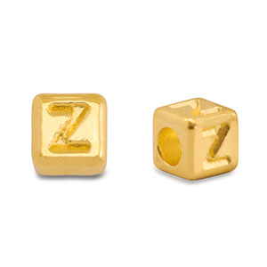 Perle Buchstabe Metall DQ Z Gold (Nickelfrei)