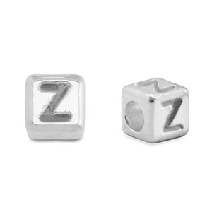 Perle Buchstabe Metall DQ Z Antik silber (Nickelfrei)