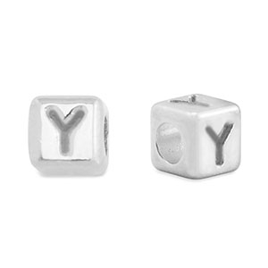 Perle Buchstabe Metall DQ Y Antik silber (Nickelfrei)