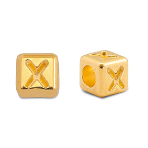 Perle Buchstabe Metall DQ X Gold (Nickelfrei)