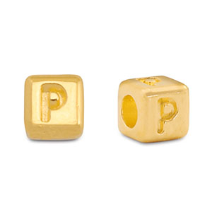 Perle Buchstabe Metall DQ P Gold (Nickelfrei)
