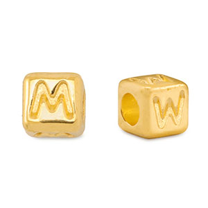 Perle Buchstabe Metall DQ M/W Gold (Nickelfrei)