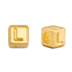 Perle Buchstabe Metall DQ L Gold (Nickelfrei)