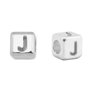 Perle Buchstabe Metall DQ J Antik silber (Nickelfrei)