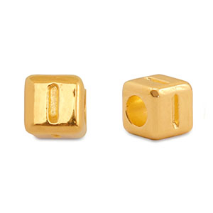 Perle Buchstabe Metall DQ I Gold (Nickelfrei)