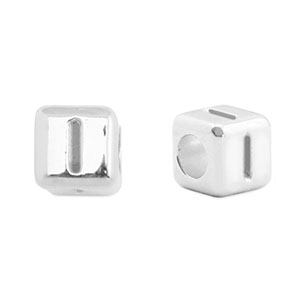 Perle Buchstabe Metall DQ I Antik silber (Nickelfrei)